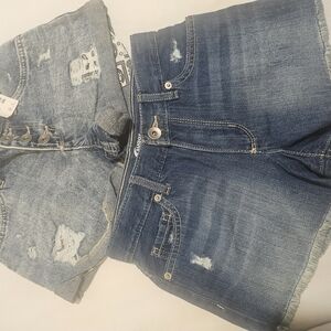 Distressed Denim Shorts